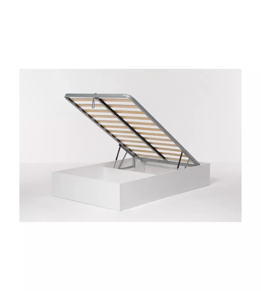 LETTO PIAZZA E MEZZA CONTENITORE "BED BOX" BIANCO 120X190 CM